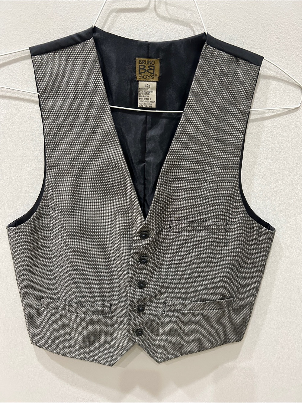 Vintage Bruno Youth’s Gray Textured Vest